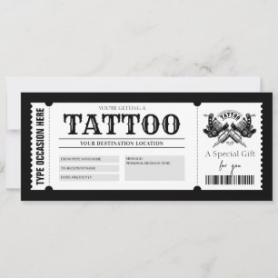 EDITABLE Tattoo Laat je Tatoeëren Cadeaubon Gift C Kaart