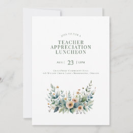 Editable Teacher Event Invitation – Appreciation o Kaart