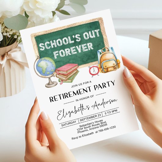 Editable Teacher Retirement Party Invitation (Digi