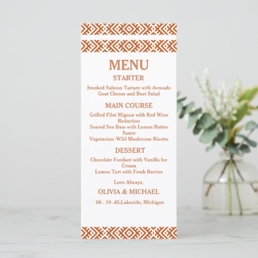 Editable Template African Print Wedding Menu (Debout devant)