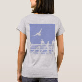 Editable Text Cute Seagulls Art Print Front & Back T-shirt (Achterkant)