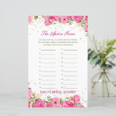 Editable The Apron Game Bridal Shower Game (Staand voorkant)