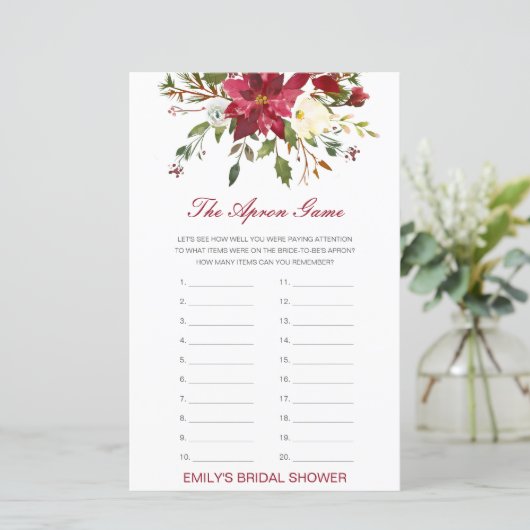 Editable The Apron Game Bridal Shower Game (Staand voorkant)