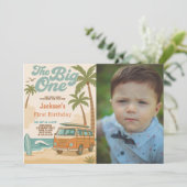 Editable The Big One 1st Birthday Invitation (Debout devant)