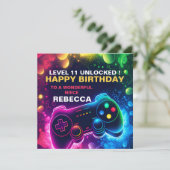 EDITABLE tiener verjaardag Gaming zoon Feestdagenkaart (Staand voorkant)