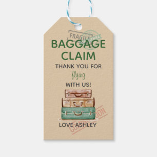 Editable Travel Theme Babydouche Bedankt Label Cadeaulabel
