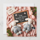 Editable Twin Pregnancy  Aankondiging (Voorkant)