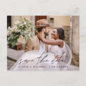 Editable Typography Save the Date Photo Minimalist Briefkaart (Voorkant)
