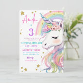 Editable Unicorn Birthday Invitation Magical Paste (Debout devant)