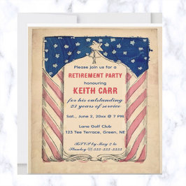 Editable USA Patriotic Retirement Kaart