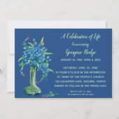 Editable Vase of Vergeet me Nots Invitation Card Kaart (Voorkant)