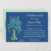 Editable Vase of Vergeet me Nots Invitation Card Kaart (Voorkant / Achterkant)