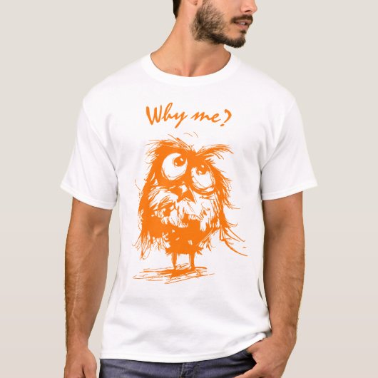 Editable Vector Owl Sketch – Funny Bird T-Shirt (Devant)