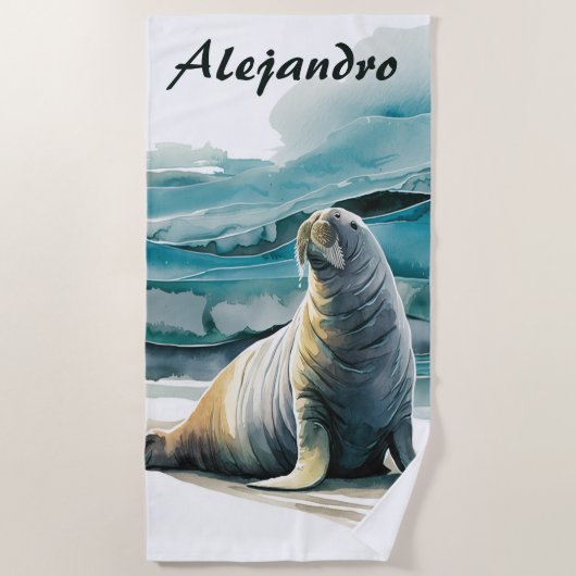 Editable Walrus Strandlaken (Voorkant)