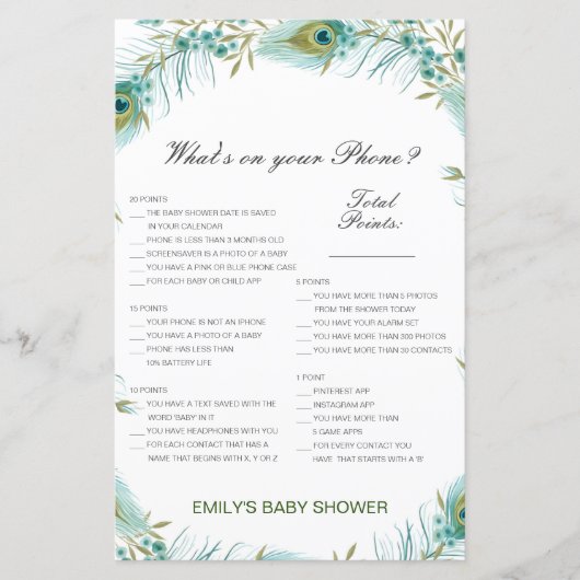 Editable Wat op uw Spel van het Baby shower van de (Voorkant)