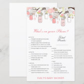 Editable Wat op uw Spel van het Baby shower van de (Voorkant / Achterkant)