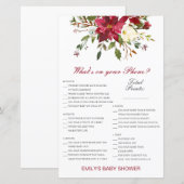 Editable Wat op uw Spel van het Baby shower van de (Voorkant / Achterkant)