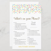 Editable Wat op uw Spel van het Baby shower van de (Voorkant / Achterkant)