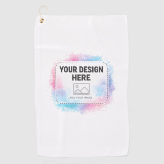 Editable Watercolor Design Template – Your Design Golfhanddoek