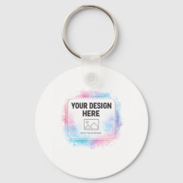 Editable Watercolor Design Template – Your Design Sleutelhanger
