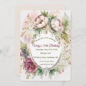 Editable Watercolour Peonies Kaart (Voorkant / Achterkant)