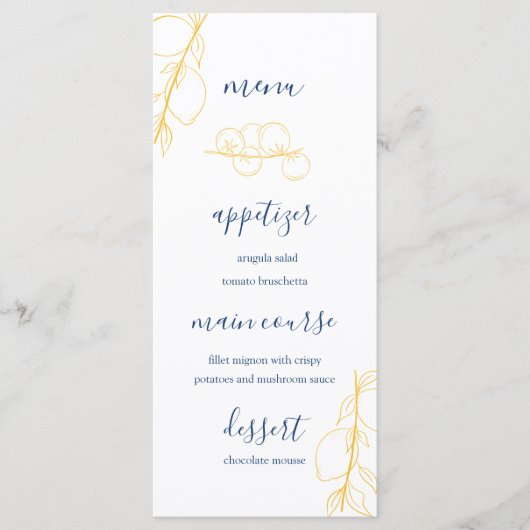 Editable Wedding Menu (Voorkant)