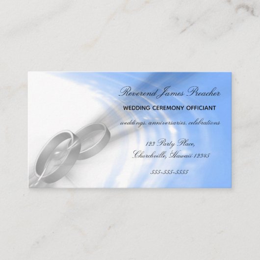 Editable Wedding Officant Visitekaartje (Voorkant)