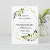Editable Wedding Sjabloon, White & Gold Kaart (Staand voorkant)