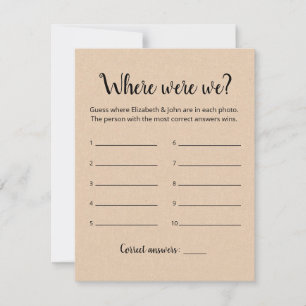 Editable Where Are We Fête des mariées carte de je