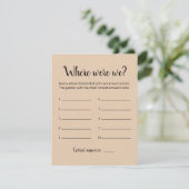 Editable Where Are We Fête des mariées carte de je (Debout devant)