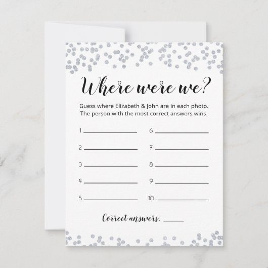 Editable Where Are We Fête des mariées carte de je (Devant)