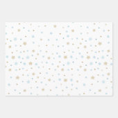 Editable White & Blue Monogram Newborn Baby Wrappi Inpakpapier Vel (Voorkant 2)