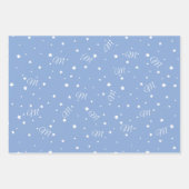 Editable White & Blue Monogram Newborn Baby Wrappi Inpakpapier Vel (Voorkant)
