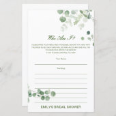 Editable Who ben I, Memory Lane Vrijgezellenfeest (Voorkant / Achterkant)