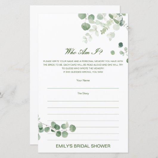 Editable Who ben I, Memory Lane Vrijgezellenfeest (Voorkant / Achterkant)