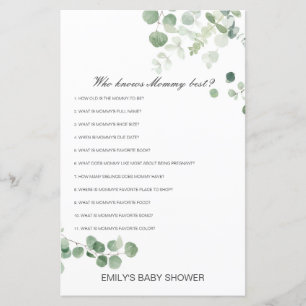 Editable Who kent het mama Beste Baby shower Game