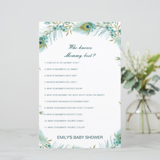 Editable Who kent het mama Beste Baby shower Game (Staand voorkant)