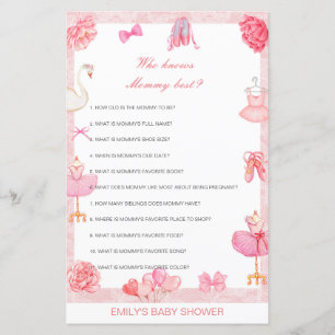 Editable Who kent het mama Beste Baby shower Game