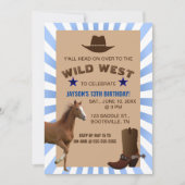 Editable Wild West Cowboy Birthday Uitnodiging (Voorkant)