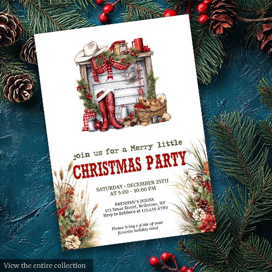 Editable Wild West Holiday Party Invitation
