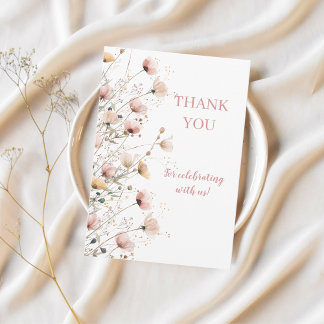 editable wildflowers floral thank you card bedankkaart