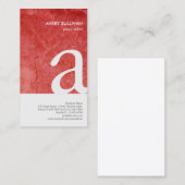 Éditeur de photos Red Grunge Monogram Carte de vis (Devant / Derrière)