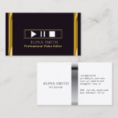 Éditeur vidéo professionnel Black Gold Carte de vi (Devant / Derrière)