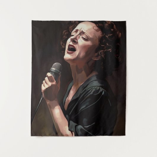 Edith Piaf - Schilderij Wandkleed (Voorkant)