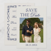 Édition moderne pour carte "Save the Date" | Éléga (Devant / Derrière)
