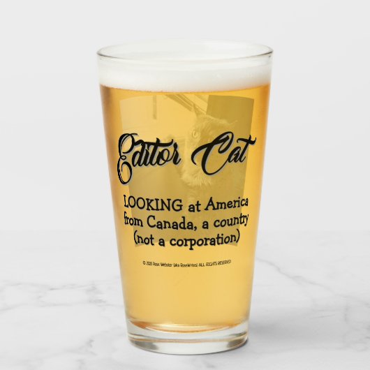 Editor Cat by RoseWrites Glass Cup Glas (Achterkant gevuld)