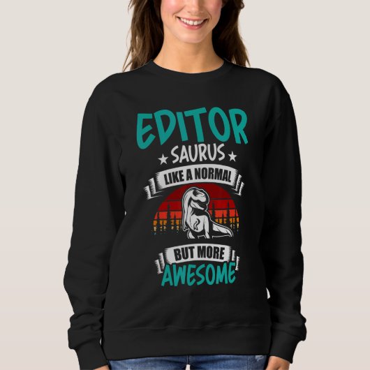 Editor Saurus Zoals Normal Rex Dinosaur Trui (Voorkant)