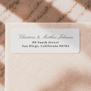 Editorial Elegant Script Huwelijksreturnadres Etiket