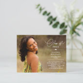 Editorial Style Graduation Invitation Postcard (Debout devant)