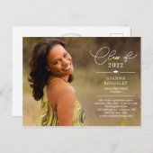 Editorial Style Graduation Invitation Postcard (Devant / Derrière)